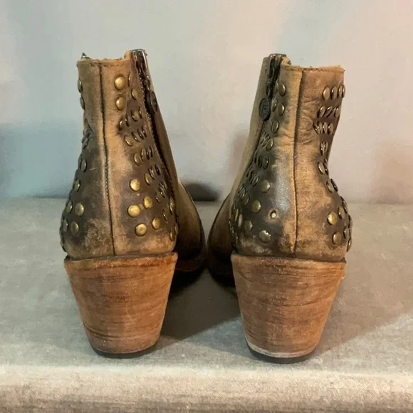 Liberty Black Leather Studded Biker Ankle Boots - Picture 10 of 13